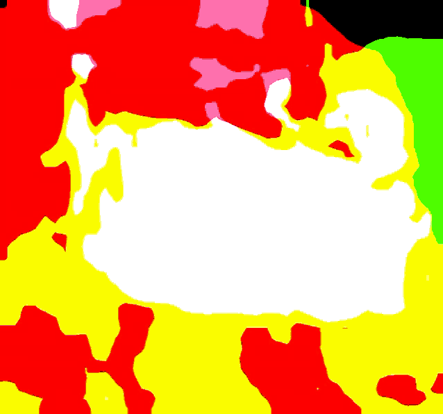 a colorful background with a white circle in the middle of it