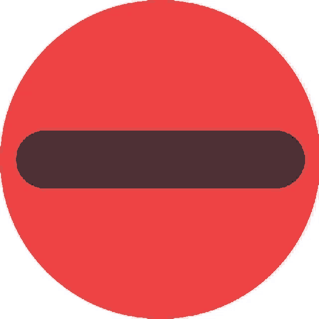 a red circle with a black line in the middle of it