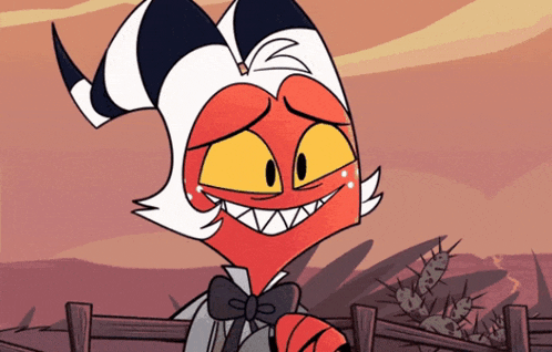 a cartoon character with a bow tie is smiling and looking over a fence