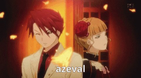 a man and a woman are standing next to each other and the word azeval is on the screen