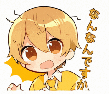 a cartoon drawing of a boy with yellow hair and chinese writing
