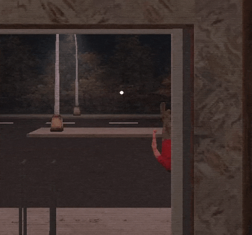 a computer generated image of a kitchen with a lantern on a counter