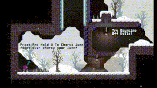 a screenshot of a video game that says " press and hold a to charge jump "