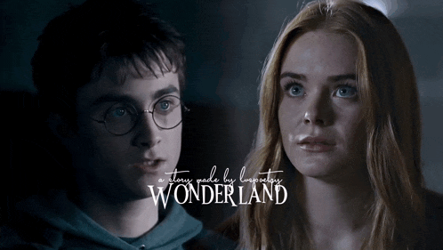 a boy and a girl are looking at each other with the words a story made by lovestory wonderland on the bottom