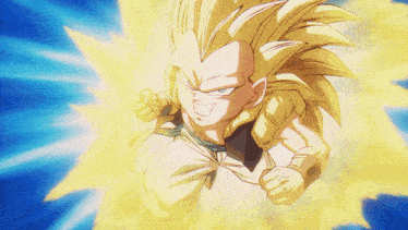 a close up of a cartoon character with a yellow light coming out of his hand