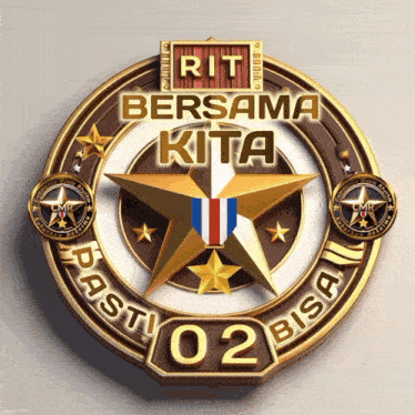 a badge that says rit bersama kita 02 pasti bisa