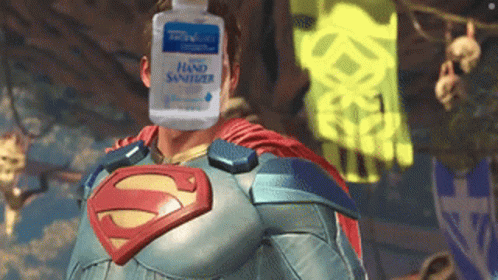 Superman Superhero GIF - Superman Superhero Sanitizer GIFs