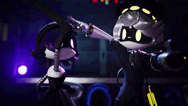 a man and a woman are dancing in front of a crowd