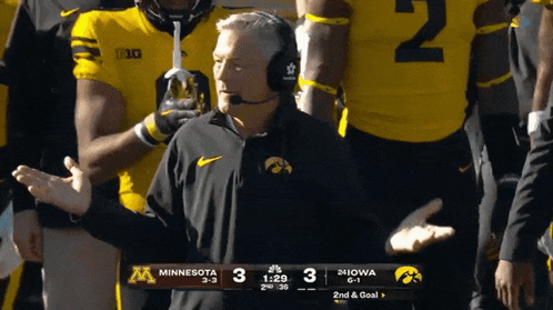 a football game between minnesota and iowa is going on