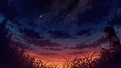 Starry Night Anime GIF - Starry Night Anime Anime Starry Night GIFs