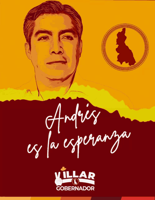 a poster for andres villar governador shows a man 's face