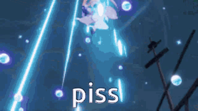 a pixel art of a girl with the word piss written on the bottom .