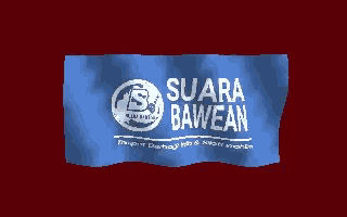a blue towel with the words suara bawean on it