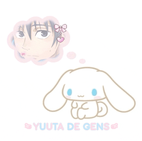 a drawing of a bunny with the name yuuta de gens written below it