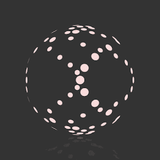 a gray sphere with white dots on it