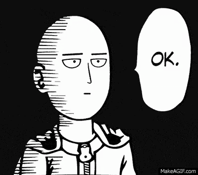 a black and white drawing of a man with a speech bubble that says `` ok '' .