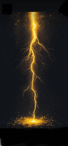 a lightning bolt is shining brightly in the dark sky