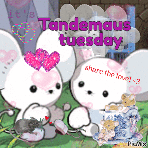 a tandemaus tuesday greeting card with a couple of mice