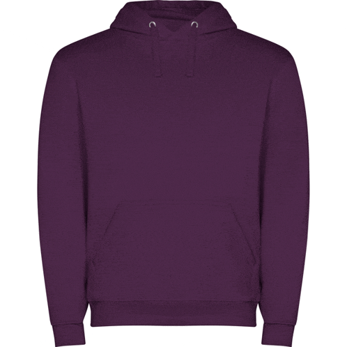 a plain purple hoodie with a white hood