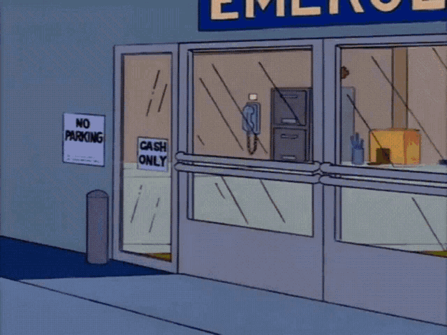 a cartoon of donald trump with a no parking sign behind him