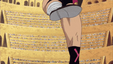 a cartoon drawing of a person 's leg with a x on it