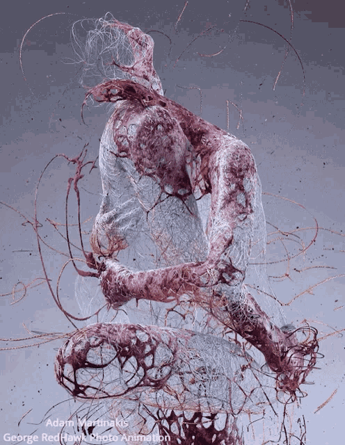 a painting of a person with the name adam martinakis on the bottom
