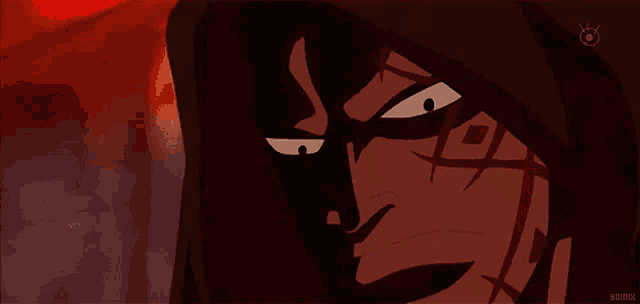 a cartoon of a man with a scar on his face and the word yomiu on the bottom right