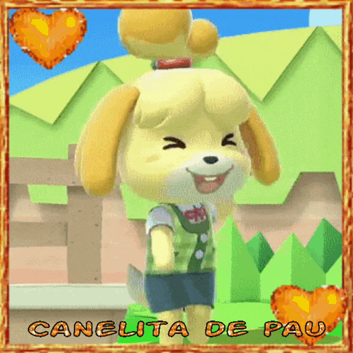 a picture of a cartoon dog with the name canelita de pau on it