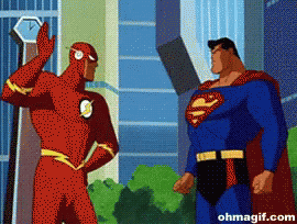 Superman And The Flash GIF - Flash Superman High Five GIFs
