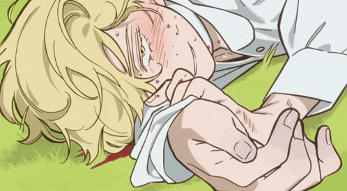 a cartoon drawing of a man laying on the ground
