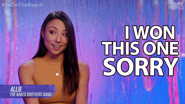an advertisement for ex on the beach shows a woman named allie