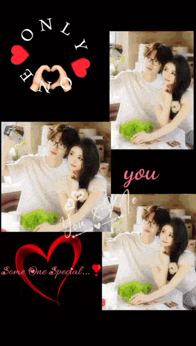 a collage of pictures of a man and a woman with the words " you are one special "