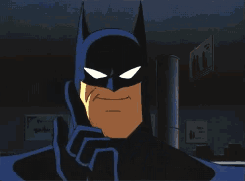 a close up of a cartoon character 's face with a sign in the background that says " all "