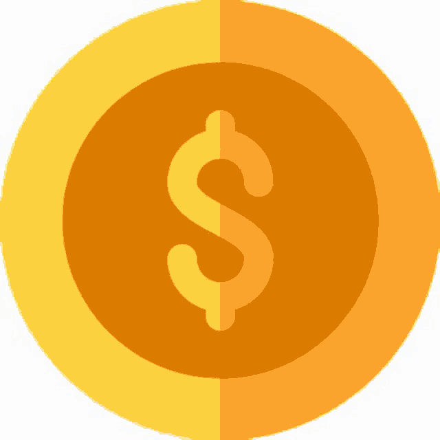 a gold coin with a dollar sign inside of it is a free icon .