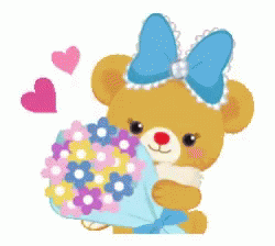 Bear Love GIF - Bear Love Flowers GIFs