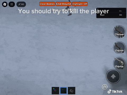 a screenshot of a video game with the words you should try to kill the player highlighted