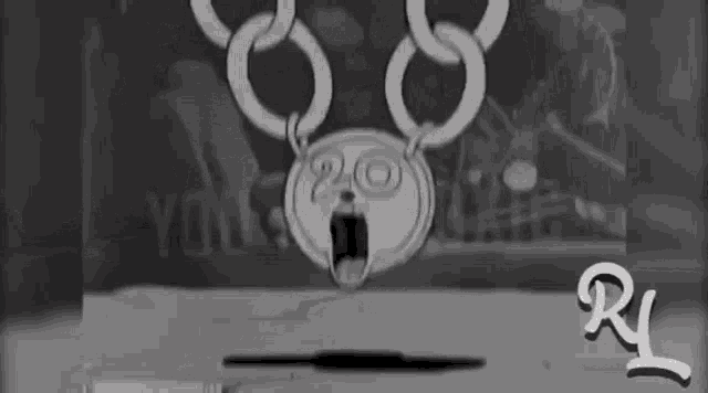a black and white cartoon of a rabbit with the number 20 on it 's head .