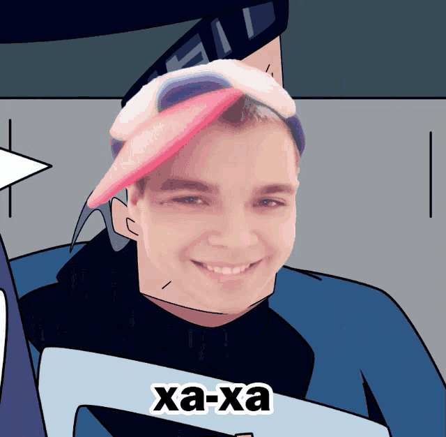 a cartoon of a man with a hat and the word xa-xa below him