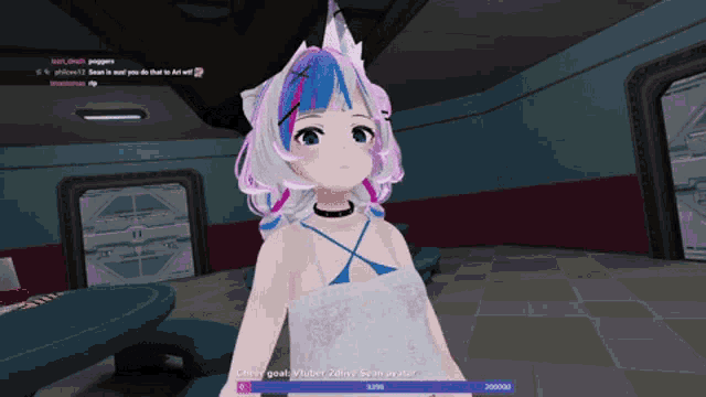 a screenshot of a video game shows a girl with a unicorn haircut