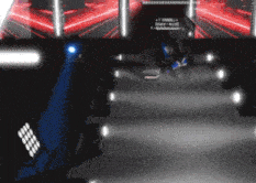 a blurred image of a stage with a sign that says " chanel "