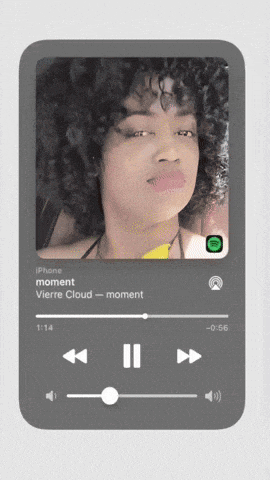 an iphone playing a song called moment by vierne cloud