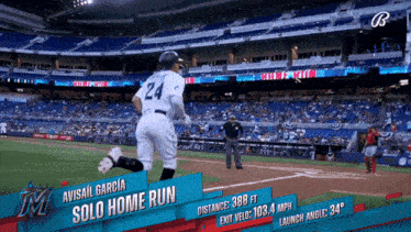 a baseball player named avisail garcia is running to home plate