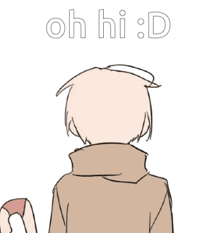 a drawing of a man 's head with the words oh hi : d above it