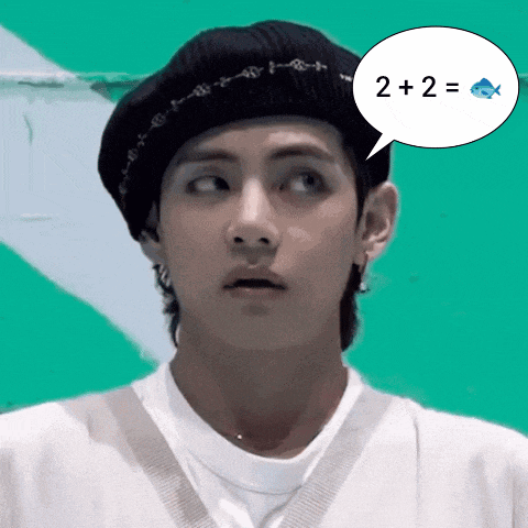 a man wearing a black beret has a speech bubble that says " 2 + 2 = "
