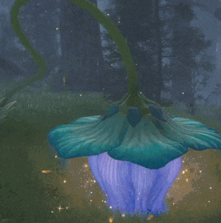 a purple flower with a pink heart on top