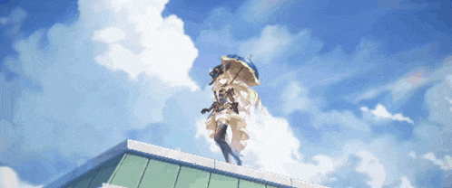 a pixel art of a woman holding an umbrella