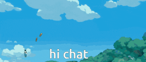 a cartoon of a girl with the words hi chat written on the bottom
