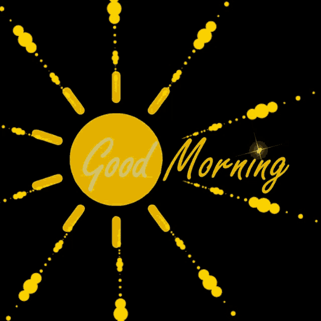 a sun with the words good morning written on it