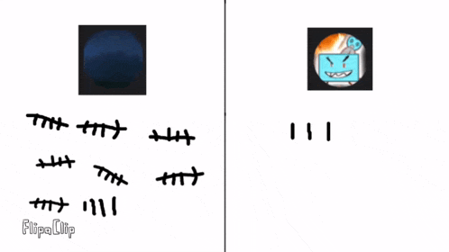 a cartoon drawing of a hand pointing at a drawing of a face and the words flipa clip