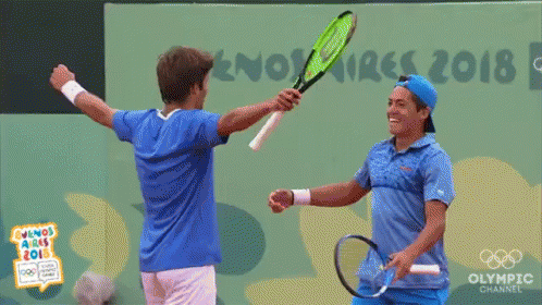 Tennis Doubles Hugs GIF - Tennis Doubles Hugs Celebrate GIFs